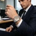 thumbnail image 4 of Reloj de pulsera de cuarzo unisex con correa de acero inoxidable, resistente al agua hasta 30 m, elegante reloj de vestir casual, caja de 36 mm, adecuado para hombres y mujeres, 4 of 9