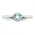 thumbnail image 4 of High 5mm Swarovski Sterling Silver March Ring, 4 of 5