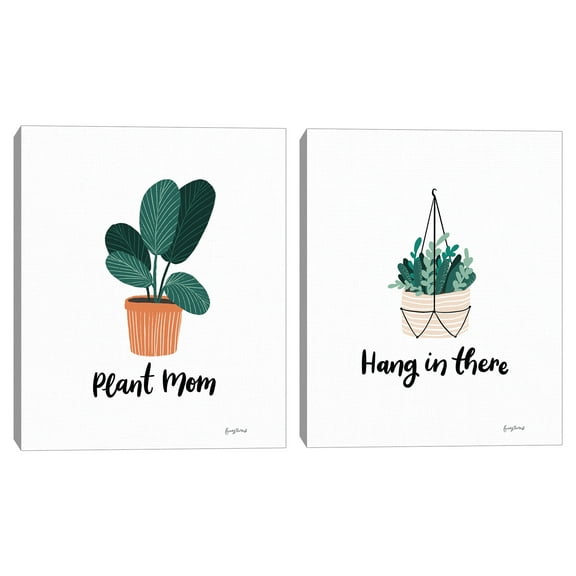 Hang in There Plant Mom by Becky Thorns Canvas Art Print