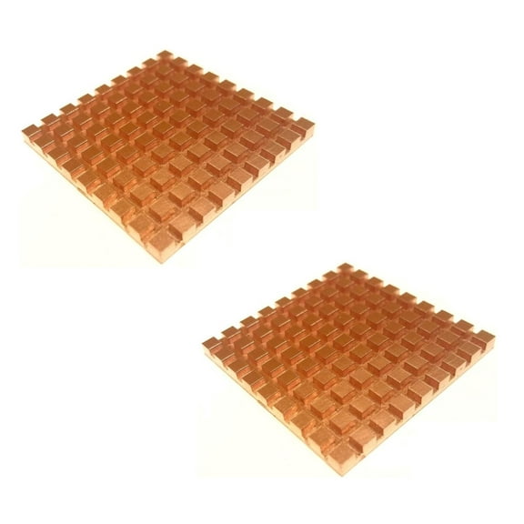 Easycargo 40mm Copper Heatsink Kit 40x40x4mm Thermal Conductive Adhesive Tape, 2pcs Cooler Heat Sink Set for Cooling 3D Printer, NEMA 17, TEC1-12706 Thermoelectric Peltier 40mmx40mmx4mm