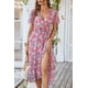 thumbnail image 2 of Vestido PRETTYGARDEN Maxi Floral con Escote Cruzado y Cinturón Rosa Talle S, 2 of 7
