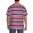 thumbnail image 3 of Sikiie USA Colors Stripes Men's Wrinkle Free Untucked Cuban Shirt Business Casual Button Down Shirts Short Sleeve ShirtX-Large, 3 of 5