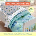 thumbnail image 3 of Wildkin Kids 4 Pc Toddler Microfiber Bed in a Bag for Boys & Girls (Dinosaur Land Blue), 3 of 9