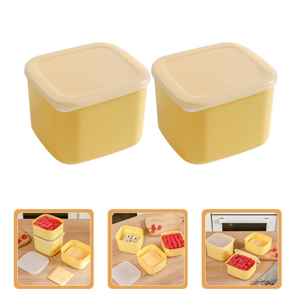 WASHWEPE 2Ud Para Queso En Refrigerador Cajón De Almacenaje Amarillo Para Uso Doméstico