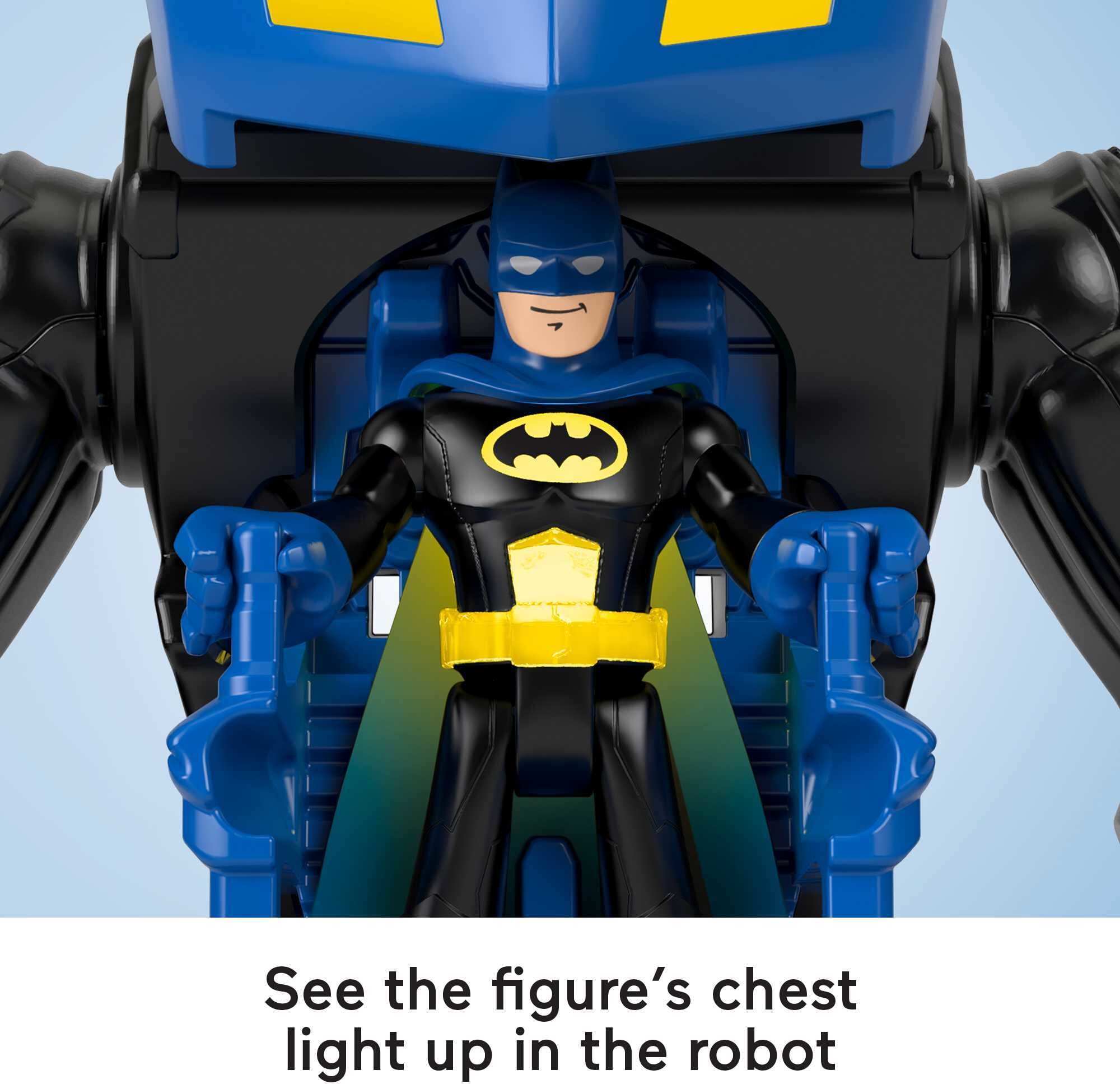 Imaginext DC Super Friends Batman Battling Robot, 3-Piece Figure Set with  Lights for Preschool Kids 