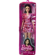 Barbie Fashionistas Doll #177 with Black Hair in Floral Dress & Strappy Heels