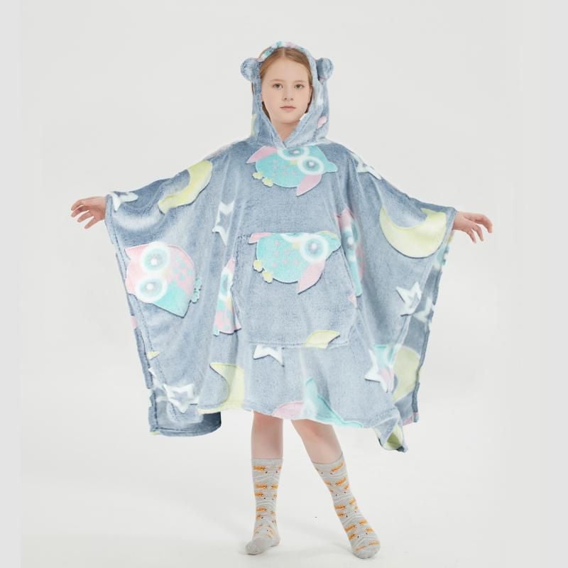 Sweat à capuche Marina Decoration Glow in the Dark pour enfants, garçons et filles, surdimensionné, tissé, moelleux, doux, chaud et confortable, en flanelle polaire, avec poche géante, 110 x 75 cm, mo