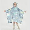 thumbnail image 3 of Marina Decoration Glow in the Dark Blanket Wearable Hoodie for Kids Boys Girls Oversized Woven Fluffy Plush Soft Warm Cozy Flannel Fleece Hooded Sweatshirt with Giant Pocket, 110 x 75 cm Owl, 3 of 9