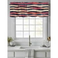 thumbnail image 4 of Blue Red Moire Curtain Valances for Windows, Color Block Modern Minimalist Kitchen Valance Window Treatment, Light Filtering Block Curtains for Bathroom/Bedroom/Living Room 42'' x 12'', 4 of 9