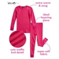 thumbnail image 2 of dELiA*s Girls Thermal Underwear Set Waffle Knit Shirt and Long Johns (2T-16), Charcoal/Hot Pink/Grey, 2 of 8