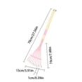thumbnail image 3 of Small Leaf Rake Wooden Handle Leaf Rake with Metal Tines, 27 Inches Length for Garden Cleaning Activities, Lightweight Hand Rake for Yard, Pink, 3 of 9