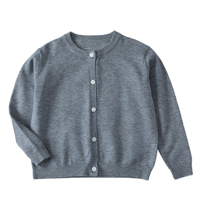 AherBiu Toddler Cardigan Grils Long Sleeve Button up Knit Sweater Fall Causal Open Front Baby Clothes