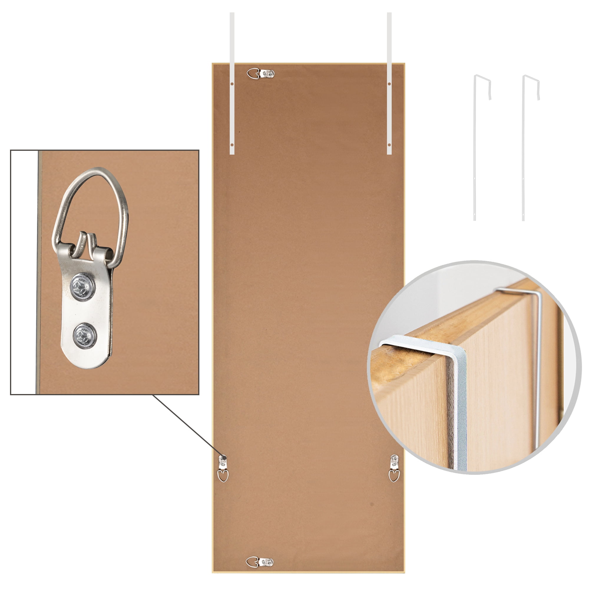 18"x51" Rectangle Floor Length Mirror PS Frame Hanging Mirror for Door or Wall Brown