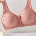 thumbnail image 3 of Hjlmsx Daisy Bras for Older Women Front Closure Wireless Push Up Bras Everyday Wirefree Comfortable Sleep Bras Z-Red 3XL, 3 of 3