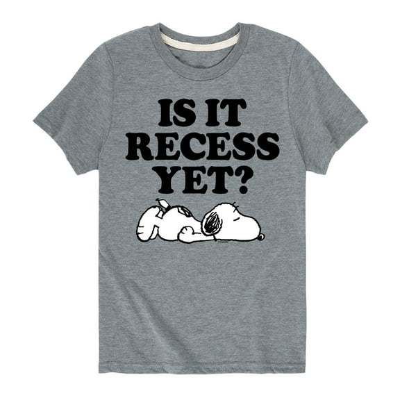 Peanuts - Is It Recess Yet - Toddler And Youth Short Sleeve Graphic T-Shirt