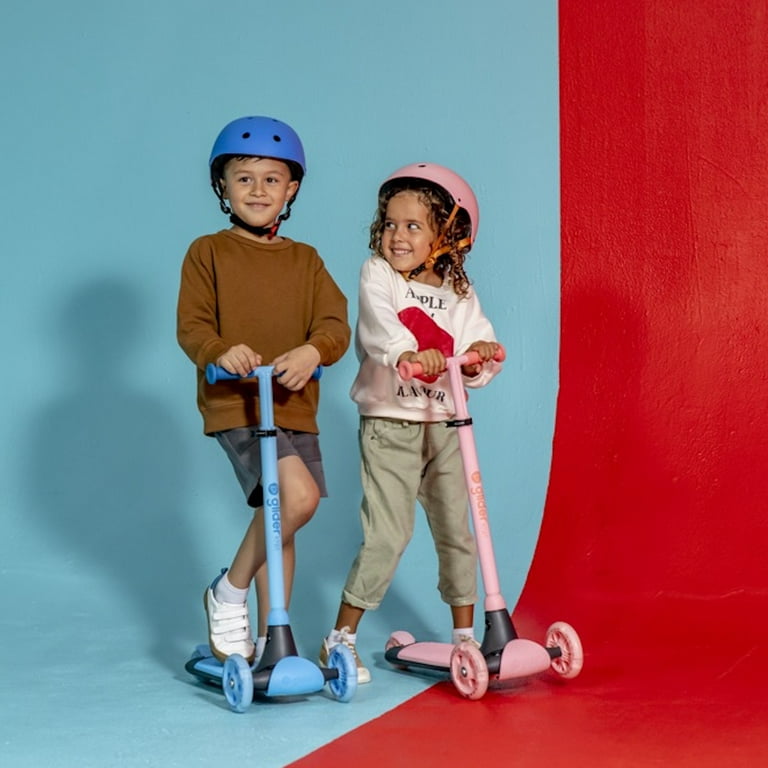 Yvolution Glider Kiwi Blue 3-Wheel Kids Scooter, Ages 3-8, Light