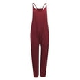 thumbnail image 5 of Bpxiofoy Wide Leg Pants Woman Softstream Pants Casual Sleeveless Jumpsuits V Neck Spaghetti Strap Overalls Long Pants Romper with Two Pockets Baggy Pants Women Red 2 5XL, 5 of 5
