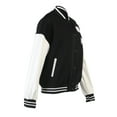 thumbnail image 5 of KOMOO Women Varsity Jacket Long Sleeve Button Down Cropped Bomber Oversized Baseball Jacket Patchwork Outwear Vintage Girl Streetwear, 5 of 7
