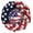 Patriotic Wood Curls Wreath, variant on Amazingfashion Decorative Patriotic American Flag Fourth of July Wreath, Fake Flowers Blue