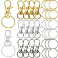 thumbnail image 2 of 20/50Pcs Swivel Snap Hooks with Key Ring Metal Swivel Lobster Claw Clasps for DIY Keychain Bag Hang Jewelry Making Accessories, 2 of 10