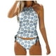 thumbnail image 1 of MKLEKYY Trajes De Baño Completo Mujer Women'S Fashionable Summer Print Sexy Lace Up Detachable Chest Pad Split Swimsuit (4), 1 of 5