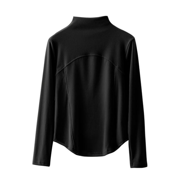 ZQUUVOU Thermal Shirts for Womens Solid Mock Neck Thermal Base Layer Brushed Fleece Lining Warm Velvet Thermal Underwear Top Black