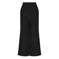 thumbnail image 4 of cocolona Womens Summer Casual Business Work Pants Elastic Waist Straight Wide Leg Pleated Pants with Pockets, 4 of 5