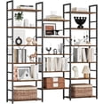 thumbnail image 3 of Sitebo Trading Triple Column 6 Tier Bookshelf, Bookcase with 17 Open Display Shelves, Adjustable Rustic Industrial Style Book Shelves, Modern Bookshelves for Bedroom, Living Room and Home Office, 3 of 7