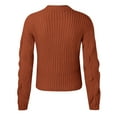 thumbnail image 2 of Vedolay Fall Tops for Women Crewneck Cropped Sweater Long Sleeve Ribbed Knit Pullover Tops,Orange S, 2 of 4