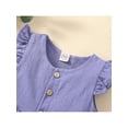 thumbnail image 6 of Chollius Baby Girl Casual Dress, Round Neck Fly Sleeve Solid Color Button High Waist One Piece Skirt, 6 of 9