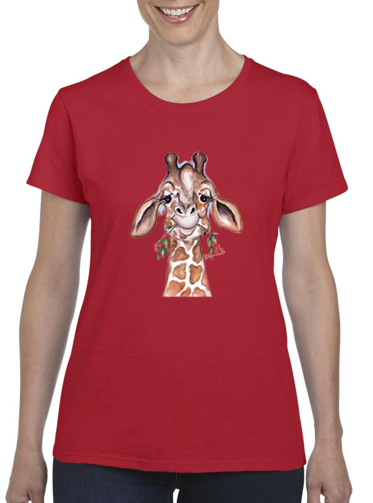 IWPF - Womens Giraffe Short Sleeve T-Shirt - Walmart.com - Walmart.com