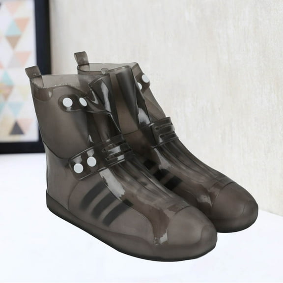 FONDOTIN Kids Shoe Covers For Rainy Day Seamless Black 1 Pair