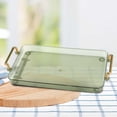 thumbnail image 4 of Bandeja decorativa plato comida desayuno antideslizante elegante 12,2x7,87 pulgadas bandeja rectangular de Perfume con asas plato para mesa de centro transparente Gloria bandeja de servir, 4 of 5