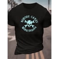 thumbnail image 1 of Camiseta creativa con estampado de letras y calaveras para hombre, informal, de manga corta y cuello redondo, para verano y actividades al aire libre, ideal para practicar deportes de ocio., 1 of 5