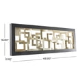 thumbnail image 3 of DecMode Gold Metal Hammered Geometric Wall Decor with Layered Squares and Black Frame, 3 of 14