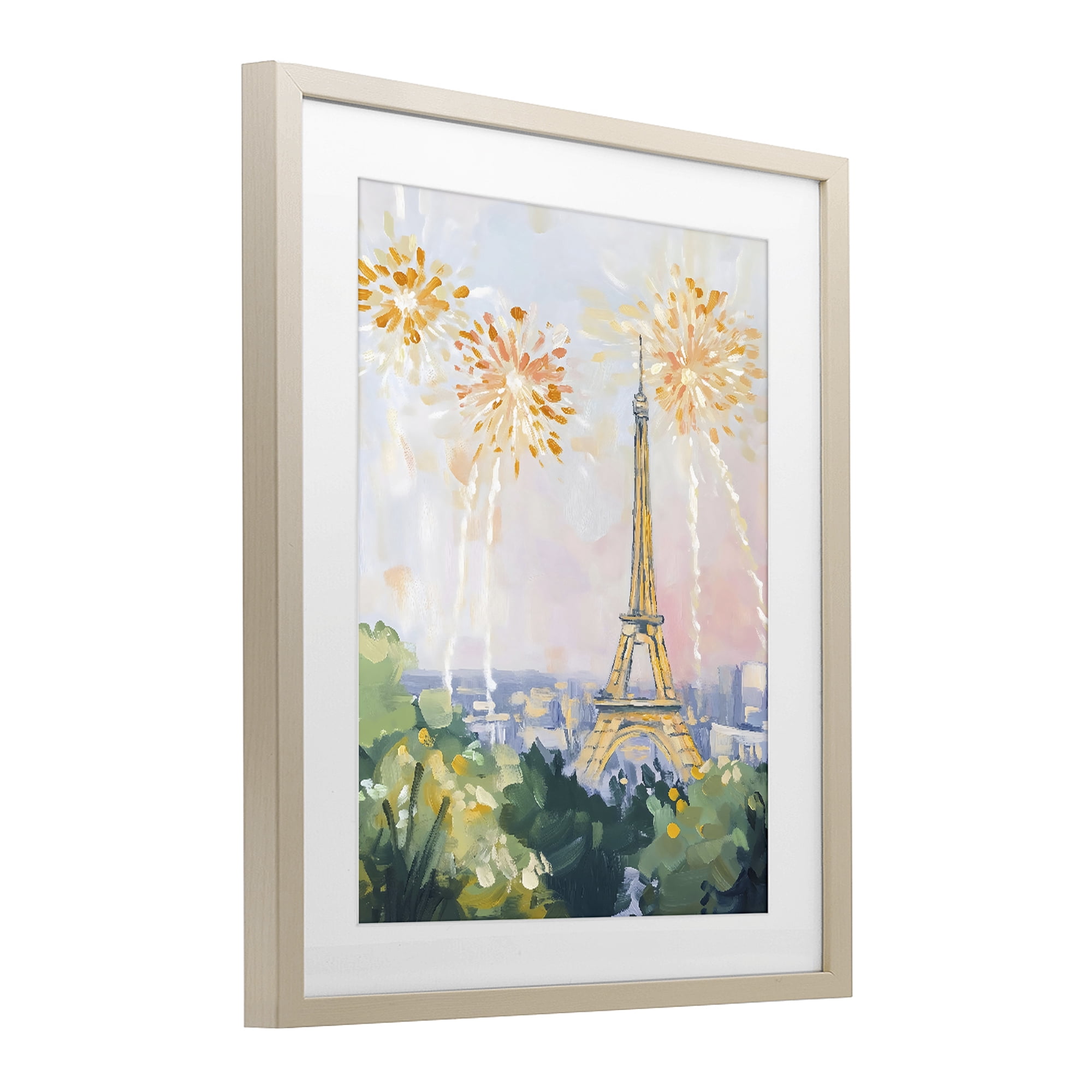 Stupell Industries Fireworks in Paris Birch Framed Print Under Glass, design by The Prints Vibe