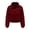 Burgundy, variant on TEAJOPSUU Women's Cropped Puffer Jacket Stand Collar Zip Up Long Sleeve Elastic Cuffs Short Quilted Bubble Coat for Fall Winter Daily Outfit Pink