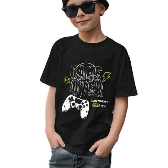 Mikrdoo 14 Kid Boys Tops 15 Years Big Boys Cartoon Game Console Print Summer Casual Short Sleeve Letter Print T-Shirts,As Gift