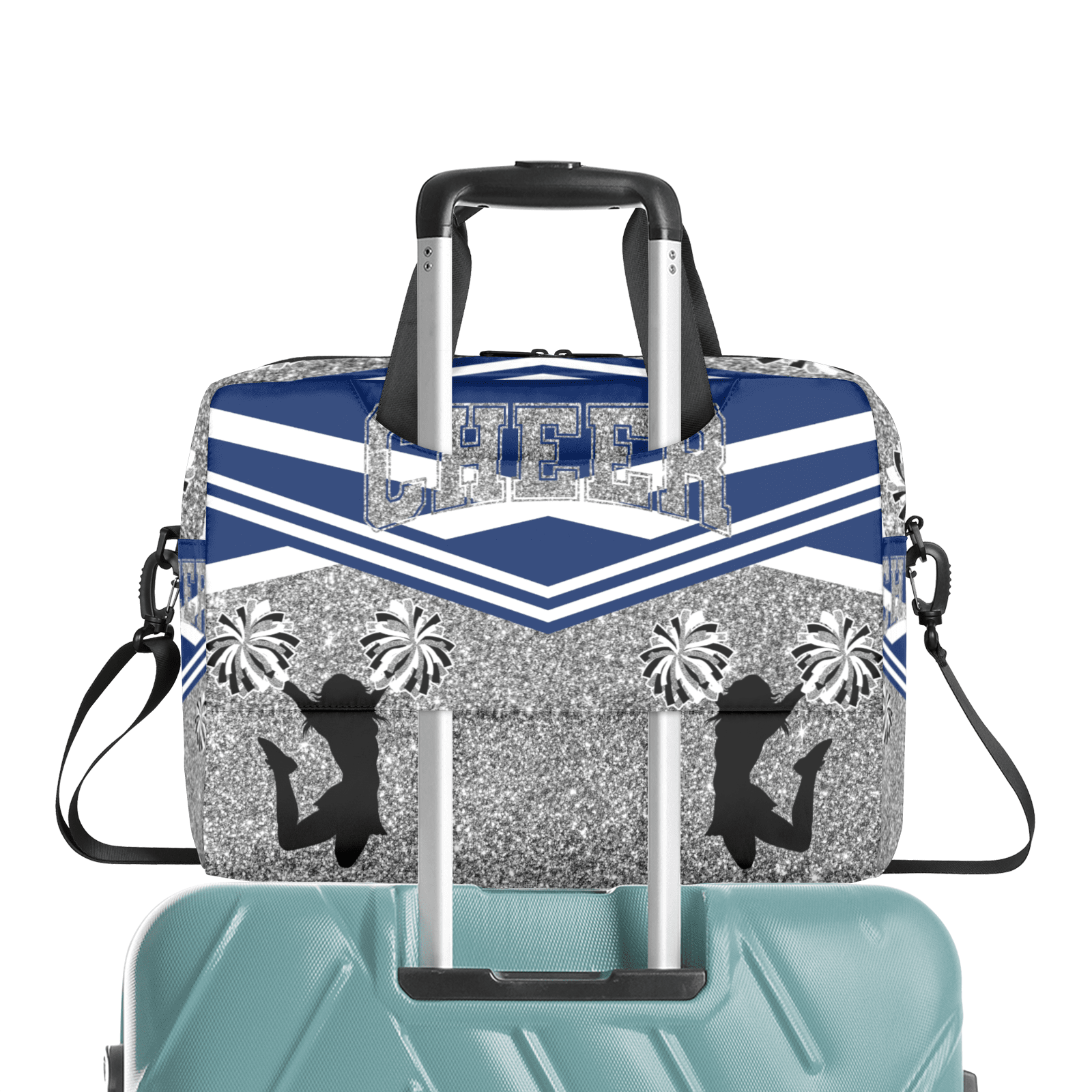 Herdesigns Blue Cheerleading Laptop Bag for Women Men, Computer Case Briefcase Messenger Bags, 15-15.6 inch Laptop Sleeve Shoulder Bag