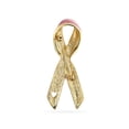 thumbnail image 2 of Prevention and Awareness Pink Ribbon Breast Cancer Survivor Brooch Pin Open Heart Enamel Gold Plated Inspirational Accessory for Women, 2 of 4