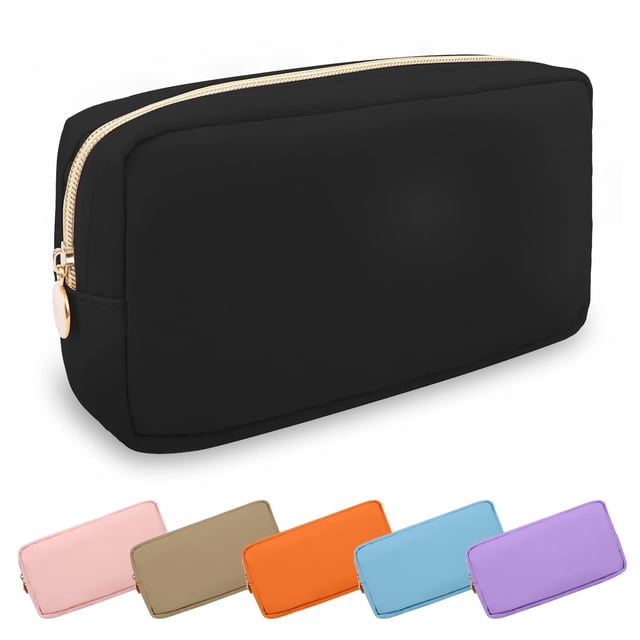 Bolsa de maquillaje UIXIZQ, impermeable, de nailon, neceser de viaje, color negro