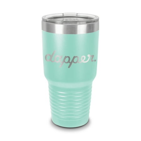 

Dapper Tumbler 30 oz - Laser Engraved w/ Clear Lid - Stainless Steel - Vacuum Insulated - Double Walled - Travel Mug - slammed lowered jdm stance - Teal
