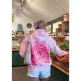 thumbnail image 2 of Womens Oversized Vintage Fleece Floral&Plam Embroidery Hoodie Cute Y2K Pullover Pink, XS, 2 of 7
