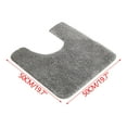 thumbnail image 2 of Harlier U-shaped Toilet Bath Rug, Fluffy Plush, Super Shaggy Soft Non Slip, Water Absorbent Microfiber Bath Mat, Dries Quickly, Machine Washable Thick Bathroom Rugs, 19.7"x 19.7", Gray, 2 of 5