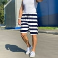 thumbnail image 4 of Haiem Navy Blue And White Stripes Men's Pajama Short with Soft Woven Cotton Elastic Waistband Sleep Short-3X-Large, 4 of 9