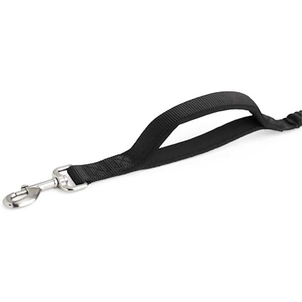 Hands Free Dog Leash for Walking Running with Safety Car Seat Belt Shock Absorbing Bungee Leash with Padded Handle (Black)