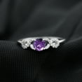 thumbnail image 3 of Rosec Jewels Purple Amethyst Promise Ring with Diamond for Women (AAA Grade), 925 Sterling Silver, US 4.00, 3 of 5