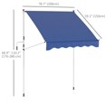 thumbnail image 3 of Outsunny Auvent de Patio Rétractable Manuel 6,6 Pieds X 5 Pieds Abri Solaire, Bleu Foncé, 3 of 10
