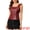 Wine Red, variant on DARING DIVA Women's Party Lace Trim Tank Top Faux Leather PU Sleeveless Top XS Black