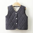 thumbnail image 2 of Atogsazn Baby Boys Girls Fuzzy Jackets Fleece Lined Button Sleeveless Coat Fashion Clothes Outerwear C-Gray 1-2 Years, 2 of 4